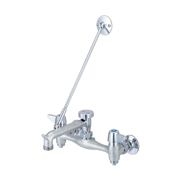 Two Handle Wallmount Service Sink Faucet, NPT, Wallmount, Rough Chrome, Weight: 5.6